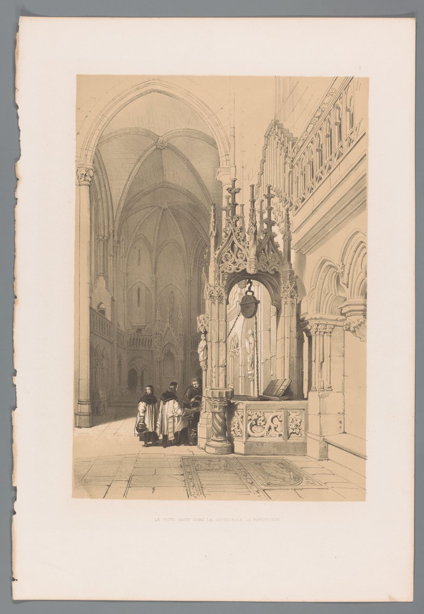 Vodopád od Dom van Regensburg Svatá studna v katedrále v Řezně (název na objektu) od Louis Haghe