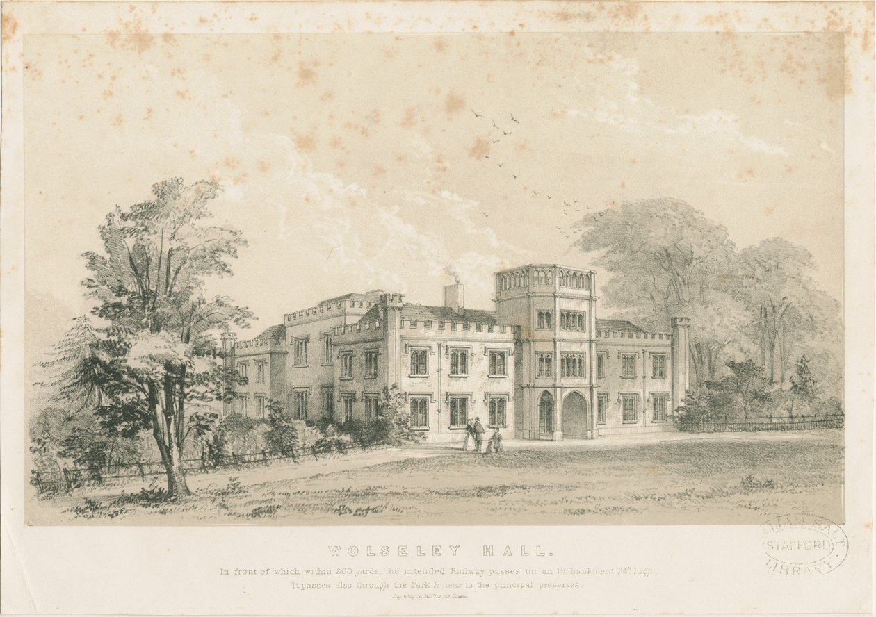 Wolseley Hall: ocelorytina, nd [c 1830] (tisk) od Louis Haghe
