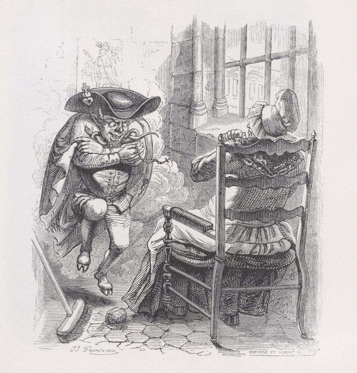 The Little Red Man from The Complete Works of Béranger, 1836. Tvůrci: Louis-Henri Brevière, Cesar-Auguste Hebert. od Louis Henri Brevière, Cesar Auguste Hebert