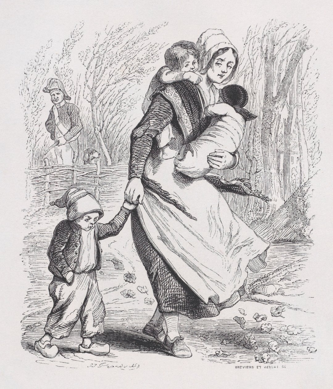 Jeanne, rusovláska z The Complete Works of Béranger, 1836. od Louis Henri Brévière