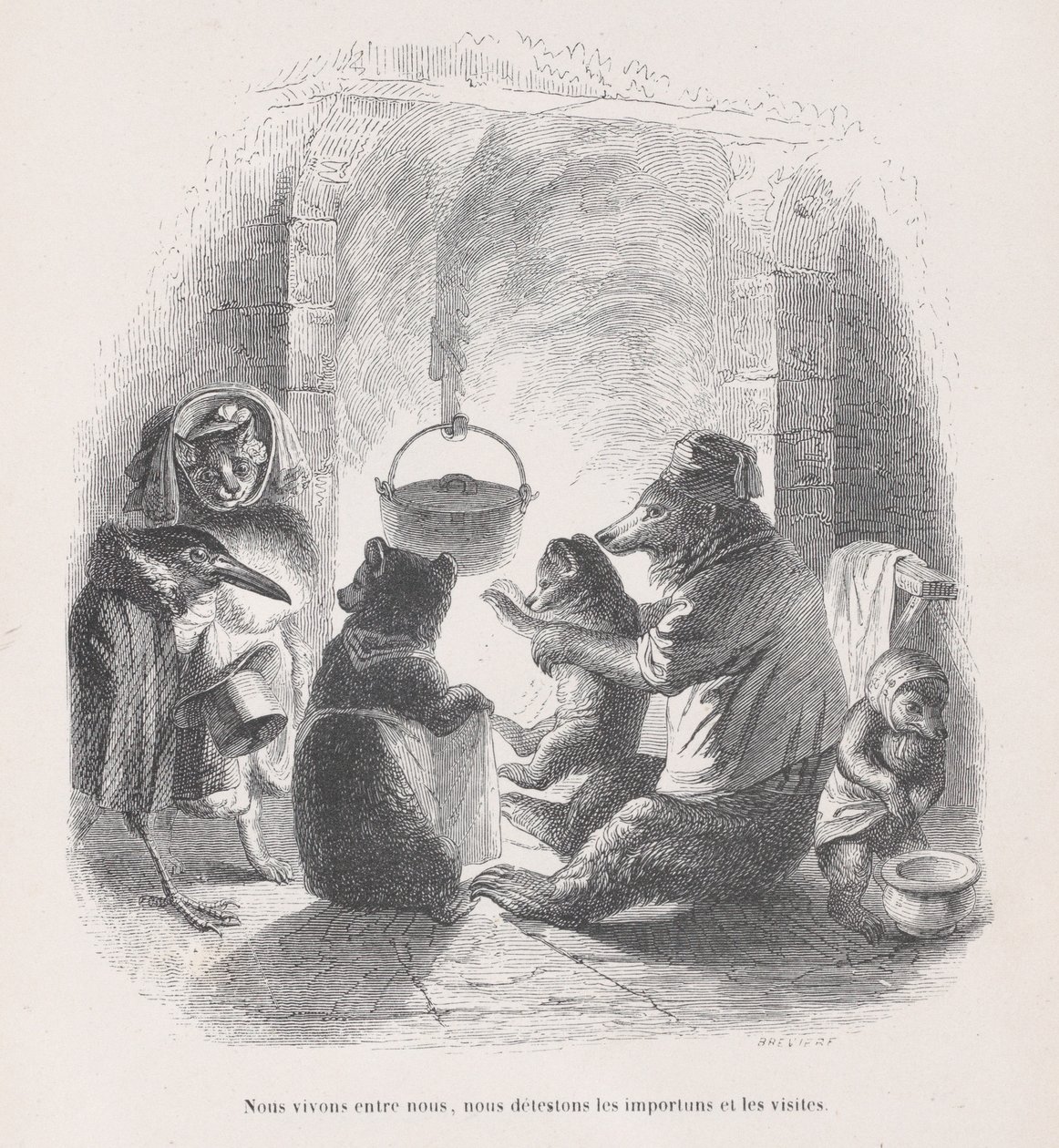 Žijeme mezi sebou, nenávidíme nepříjemnosti a návštěvy ze scén z..., cca. 1837-47. od Louis Henri Brévière