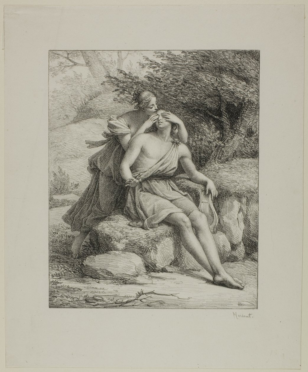 Orfeus a Eurydika od Louis Hersent