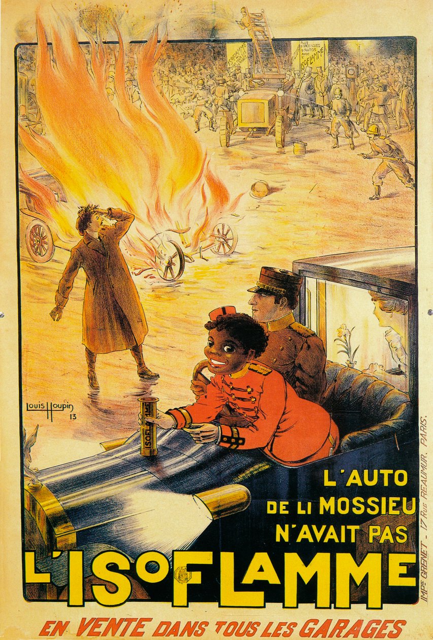 Reklama na hasicí přístroje Isoflamme, 1913 od Louis Houpin
