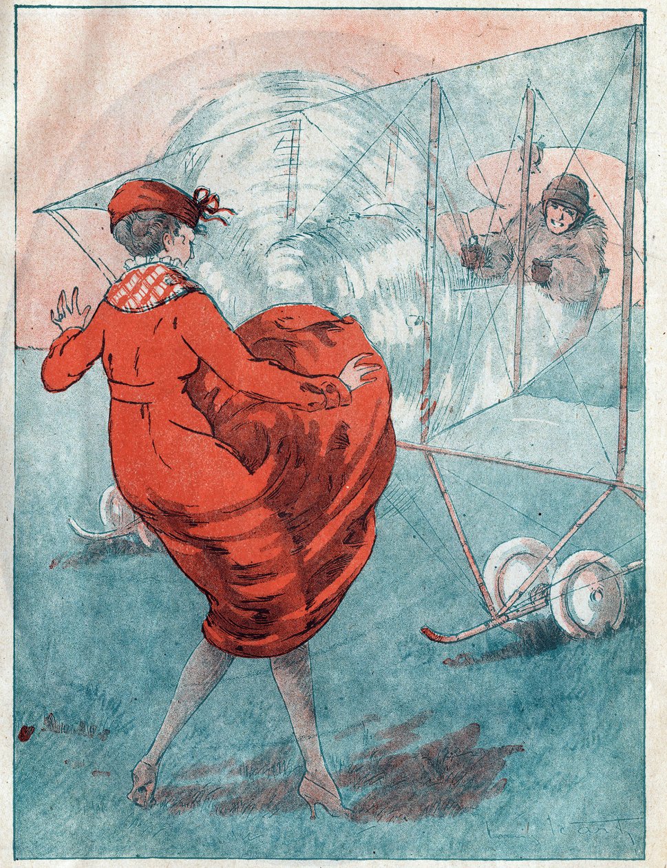 Příznivý vítr: helice páčení. Ilustrace Louis Icart (1888-1950) pro časopis „“Le Fantasio“““ z května 1916. od Louis Icart