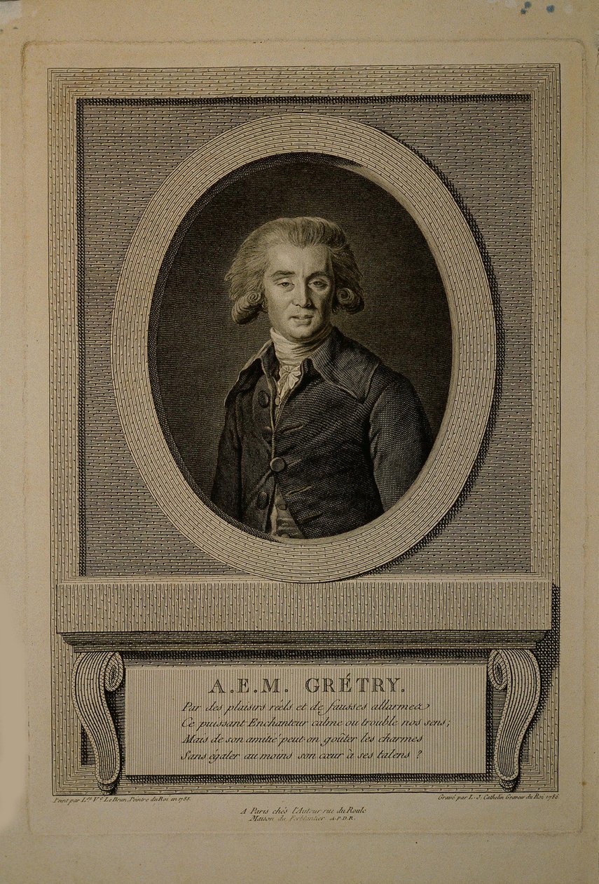 Portrét skladatele André Ernest Modeste Grétry 1741-1813, 1786. od Louis Jacques Cathelin