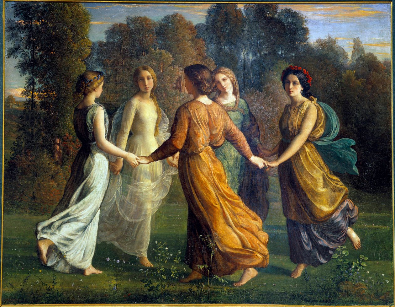 Báseň duše; Sluneční paprsky. Obraz Anne Francois Louis Janmot (1814-1892) od Louis Janmot
