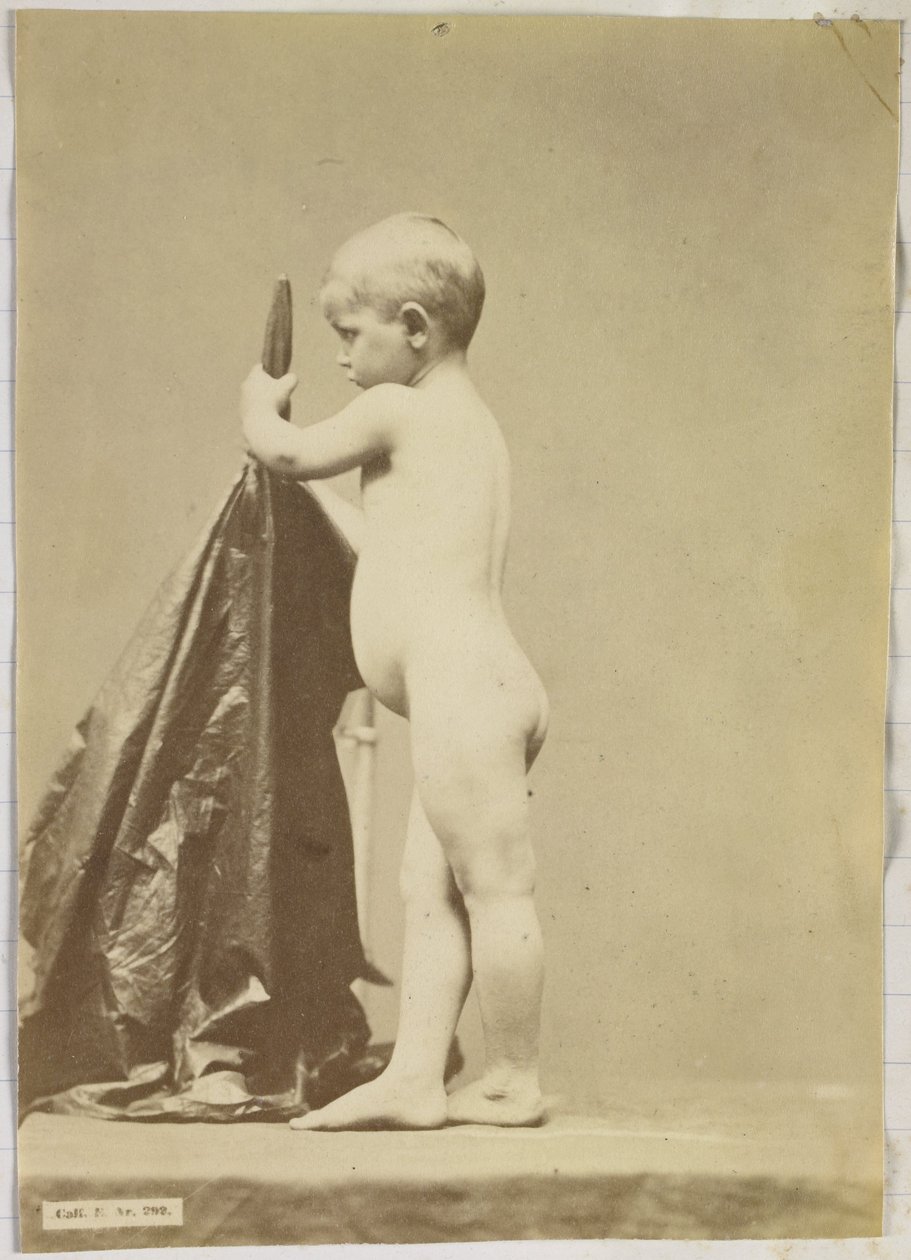 Studie nahého dítěte při pohledu ze strany od Louis Jean Baptiste Igout (attributed to)