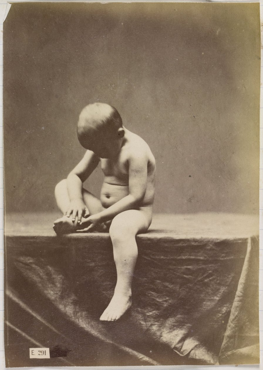 Studie nahého, sedícího dítěte od Louis Jean Baptiste Igout (attributed to)