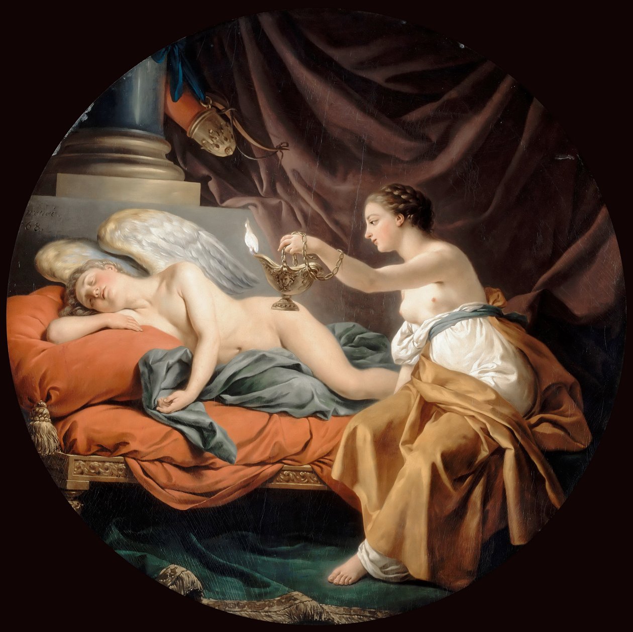 Psychika Překvapivý Spící Amor od Louis Jean François Lagrenée