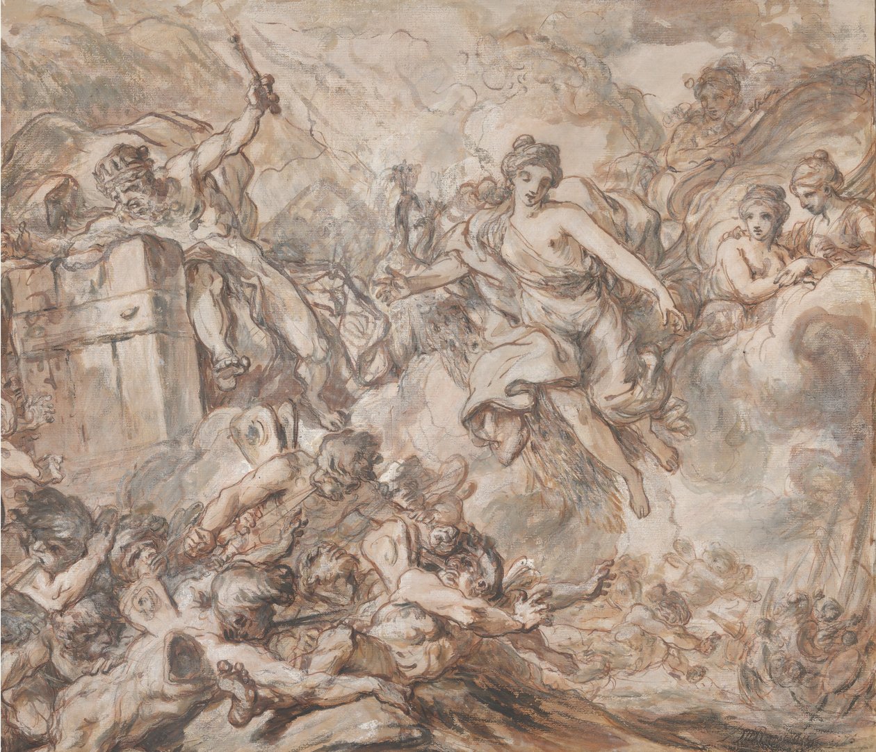 Juno přikazuje Aeolovi, aby rozpoutal větry, 1775. od Louis Jean Jacques Durameau