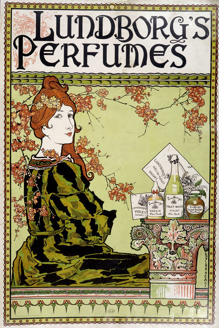 Reklama na vůni “” Lundborg”” – od Rhead, v.1895 od Louis John Rhead