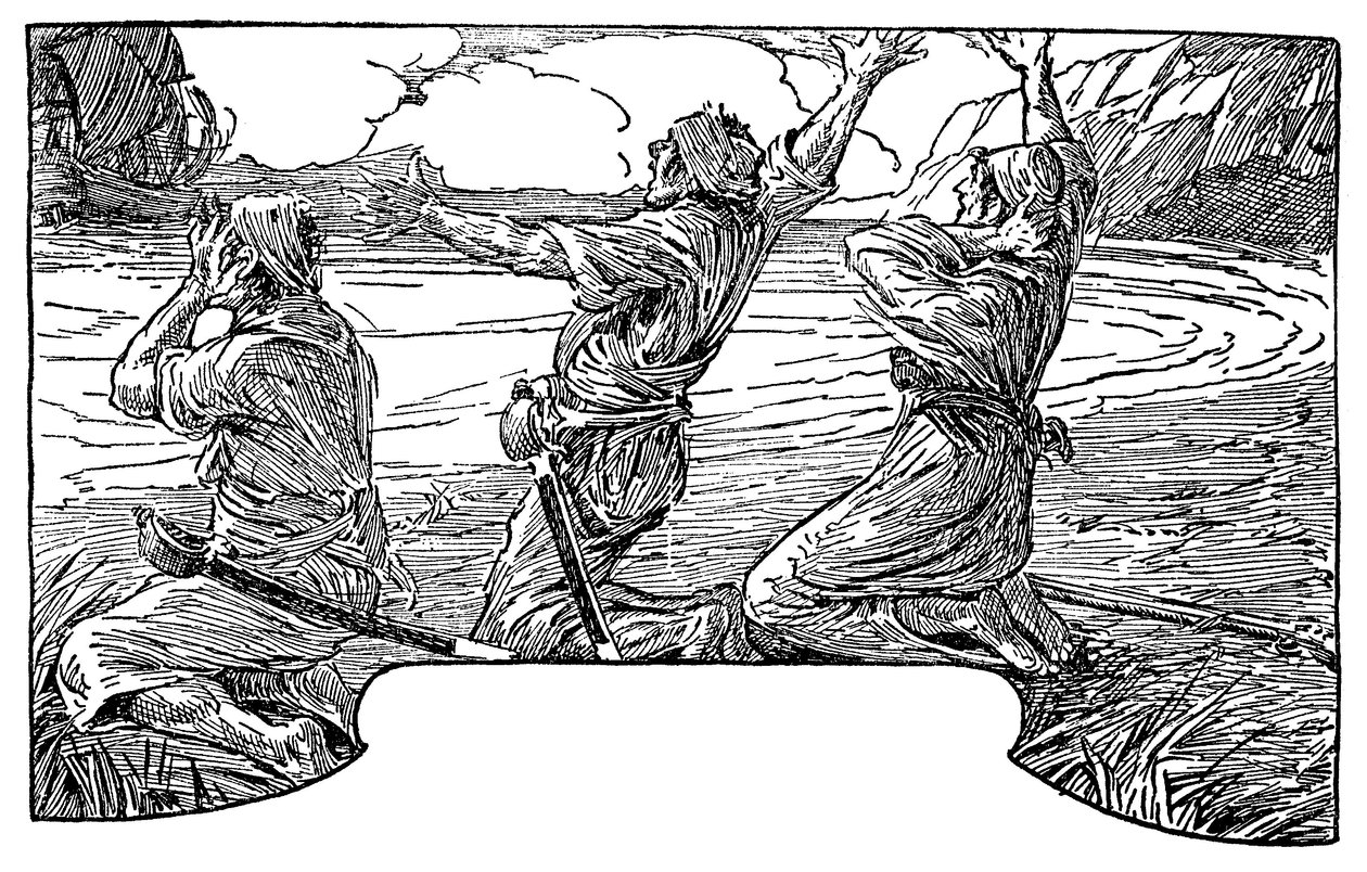 Ilustrace Louis Rhead (1857-1926) k románu „Ostrov pokladů“ od Roberta Louise Stevensona (1850-1894) 1915 od Louis John Rhead