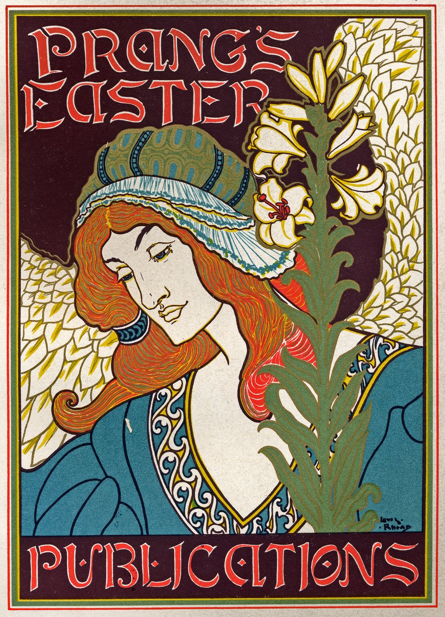 Literatura. Prangovy velikonoční publikace. Plakát Luise Rheada, USA, kolem roku 1895 (plakát) od Louis John Rhead