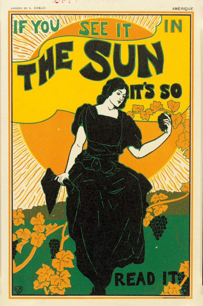 Plakát propagující noviny The Sun, 1895 od Louis John Rhead