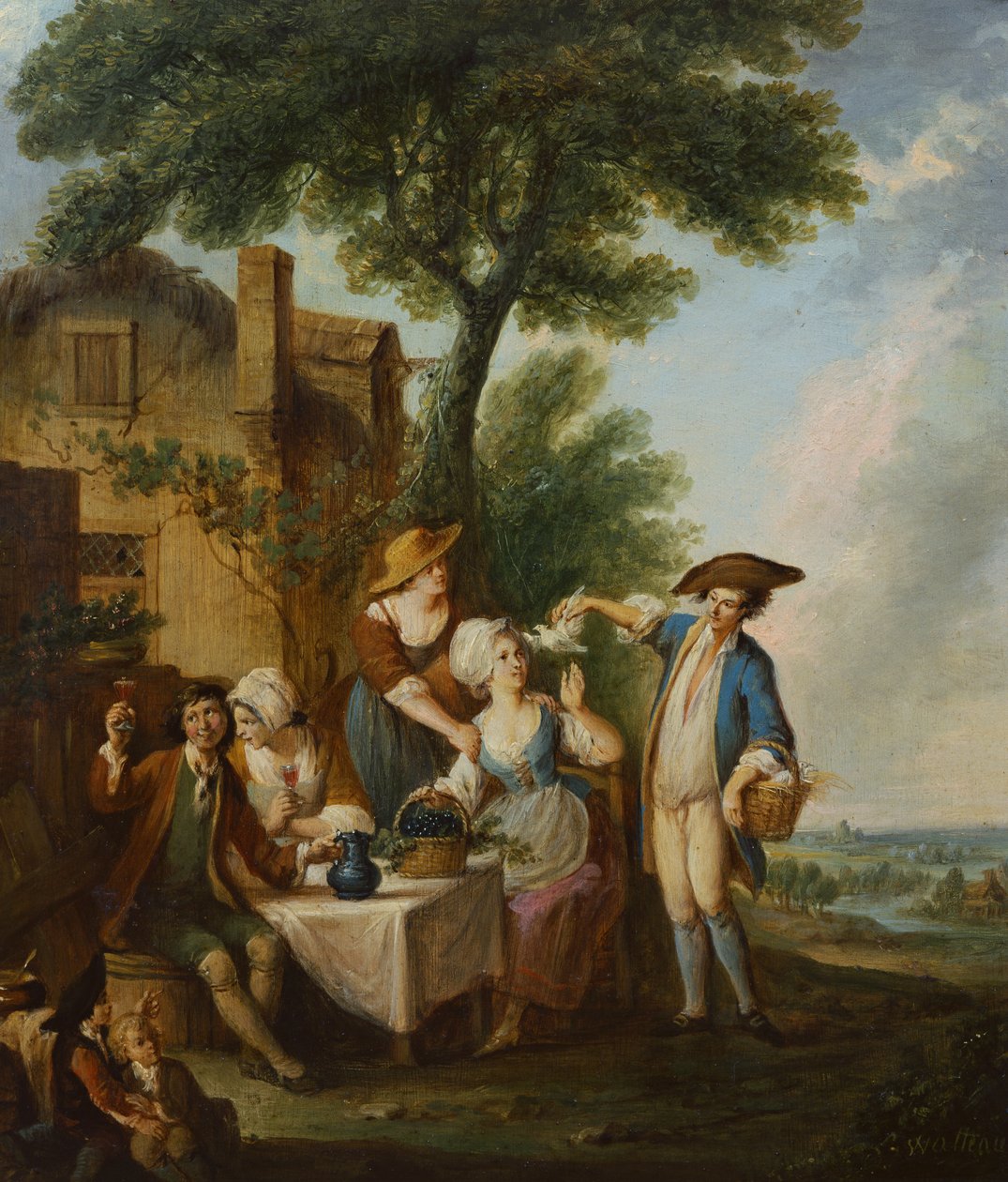 The Pretty Dove (olej na plátně) od Louis Joseph (1731 98) Watteau