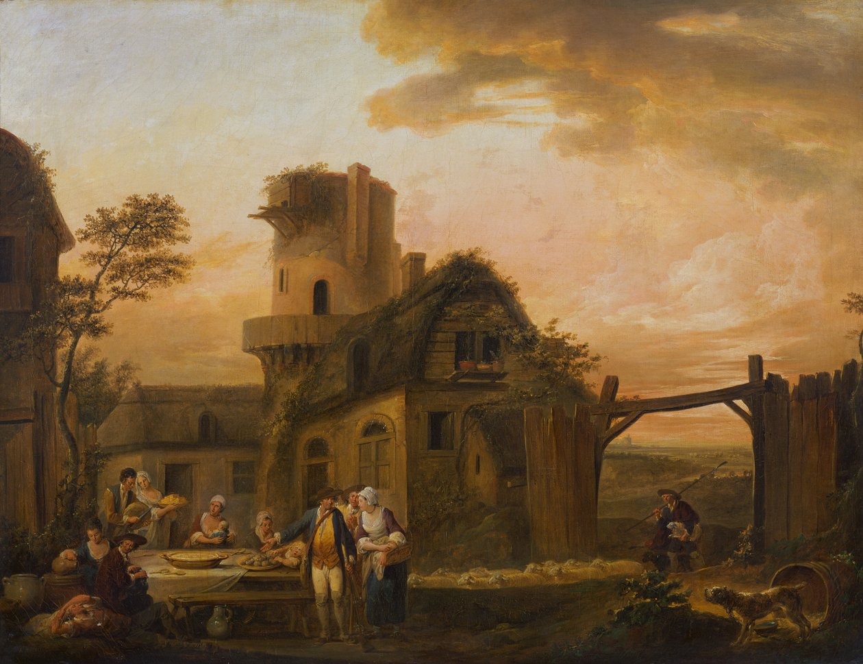 Čtyři hodiny dne: Noc od Louis Joseph (Watteau de Lille)(attr. to) Watteau