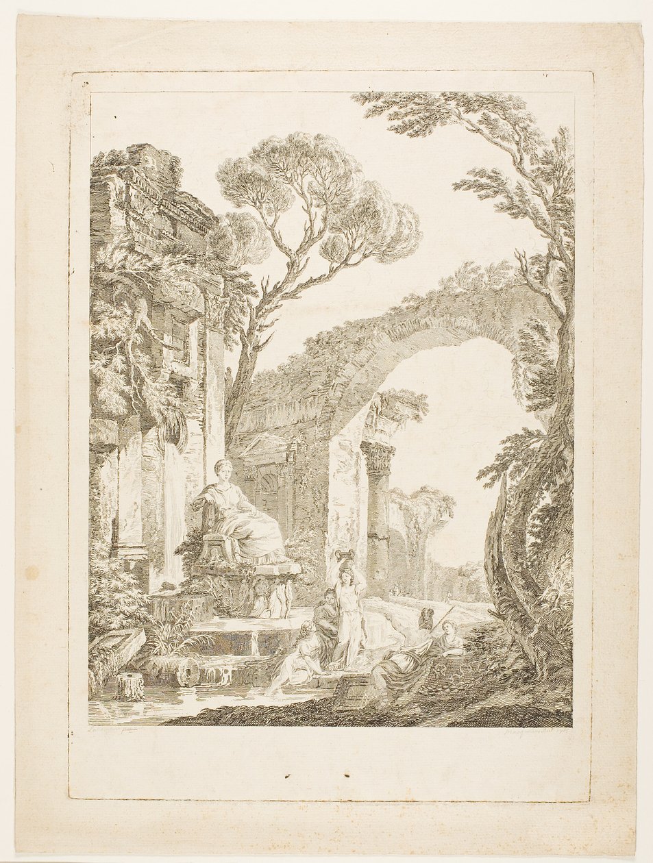 Fontána v troskách od Louis Joseph Masquelier