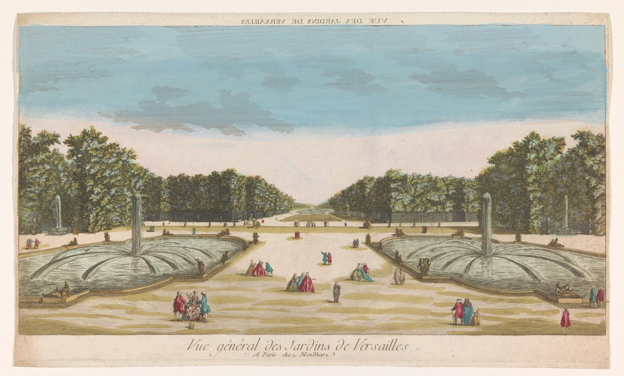 Pohled do zahrady ve Versailles Vue des Jardins de Versailles (název na objektu) od Louis Joseph Mondhare