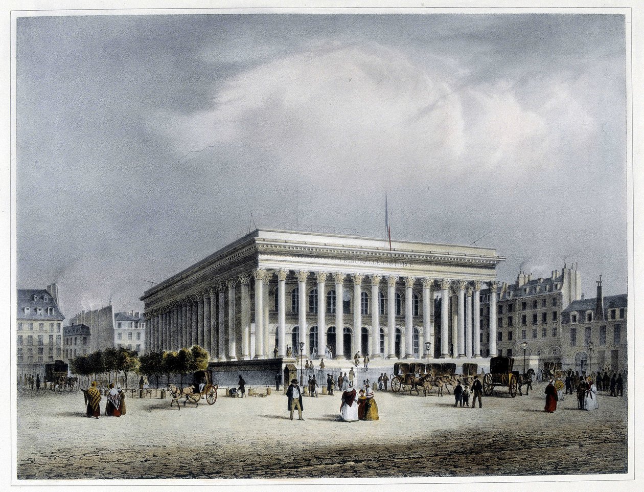 Bourse et Tribunal du Commerce - litografie od Arnouta od Louis Jules Arnout