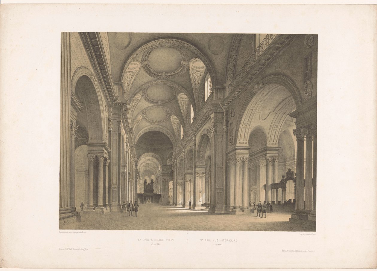 Interiér katedrály svatého Pavla v Londýně Vnitřní pohled svatého Pavla v Londýně / St. Paul vue intérieure à Londres (název na objektu) Anglie, Irsko a Skotsko (název série) Anglie, Irsko a Skotsko (název série) od Louis Jules Arnout