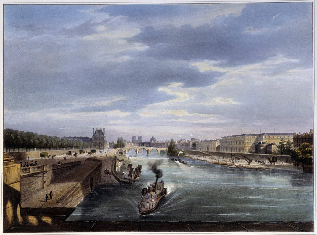 Le pont Royal - v „Paris en 1837“ od Arnouta od Louis Jules Arnout