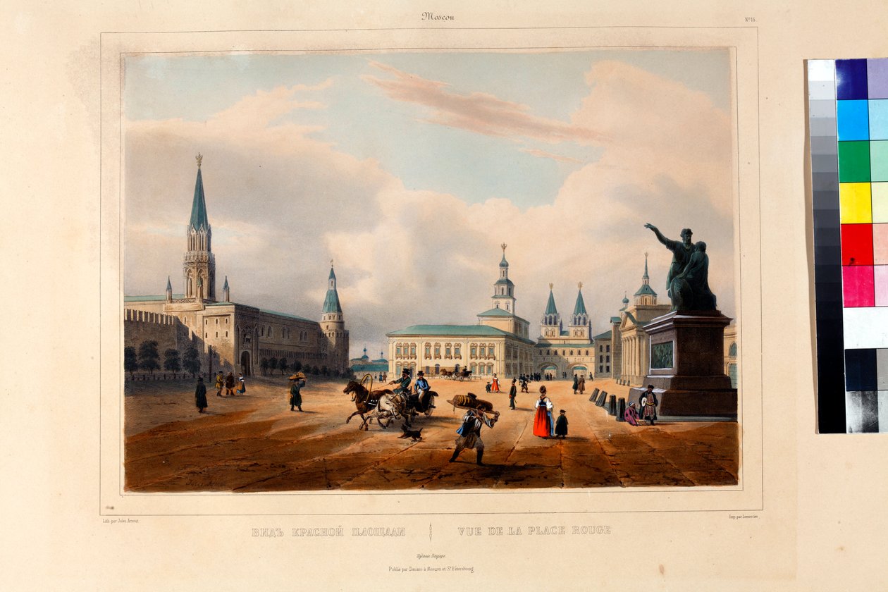 Rudé náměstí (la place rouge) v Moskvě par Arnout, Louis Jules (1814-1868) od Louis Jules Arnout
