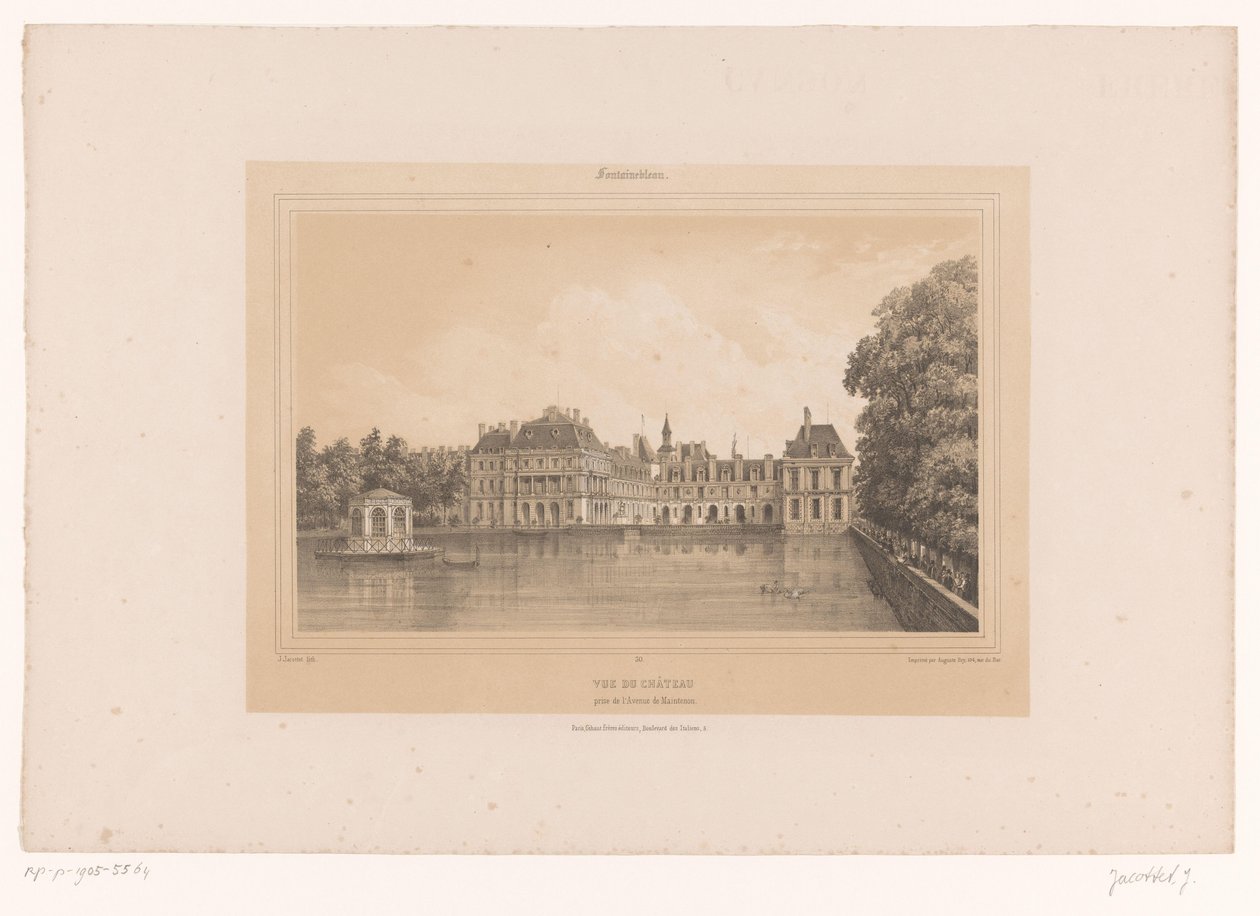 Pohled na hrad Fontainebleau Vue du Château, cena de l