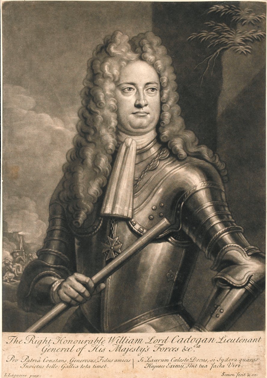 Ctihodný William Lord Cadogan, generálporučík sil Jeho Veličenstva od Louis Laguerre
