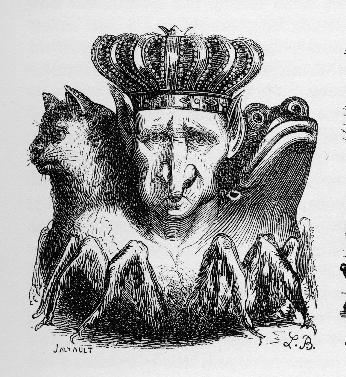 Bael - Baal - (démon) - Bael je hlavou pekelné moci - v „“Le dictionnaire infernal““ od Collina de Plancy – rytina L. Bretona. Paříž od Louis Le Breton