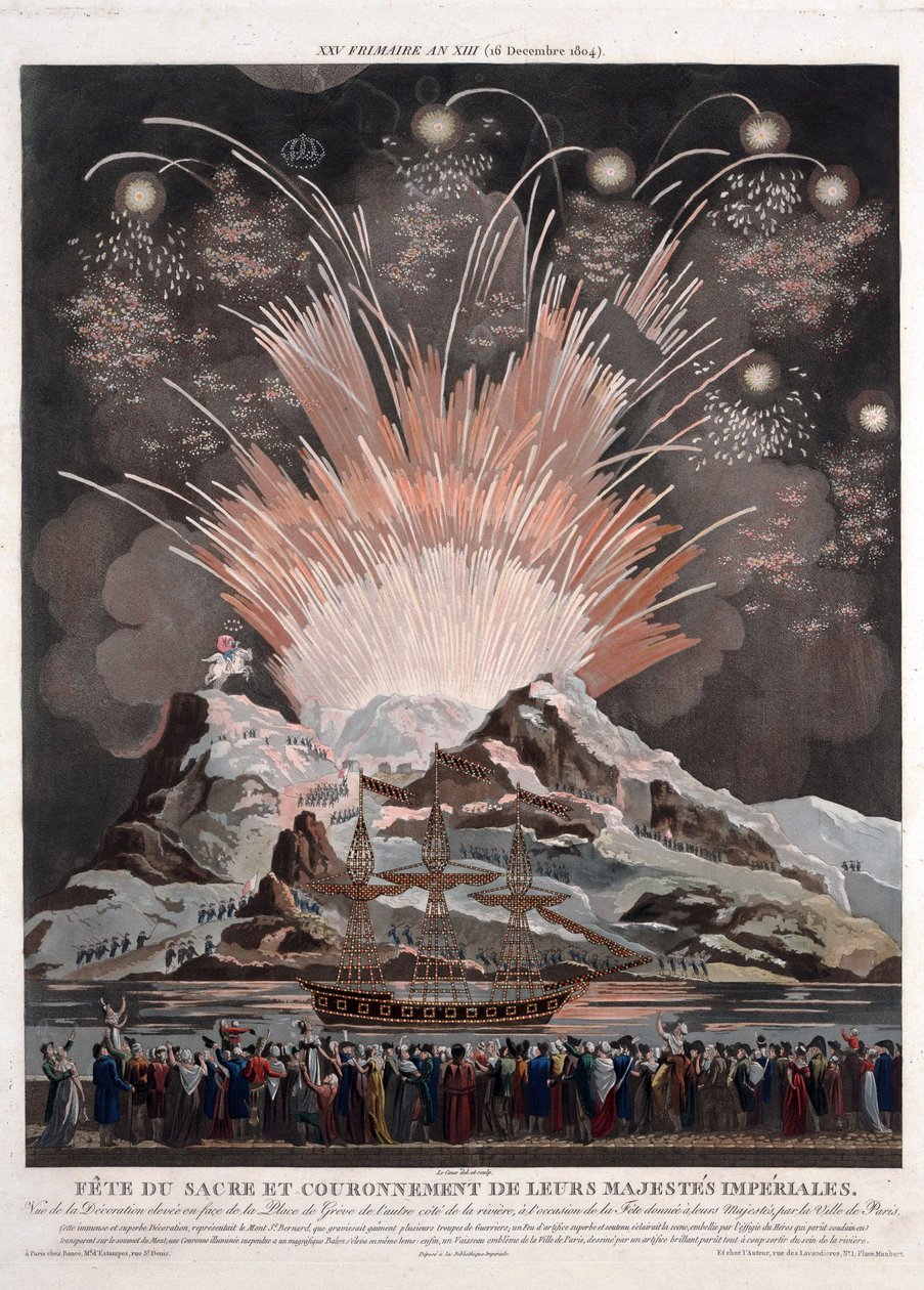 Slavnosti při korunovaci Napoleona - Le Coeur, Louis (aktivní cca 1800) - 1806 - Akvatinta - 54,3x42,4 - Soukromá sbírka od Louis Le Coeur