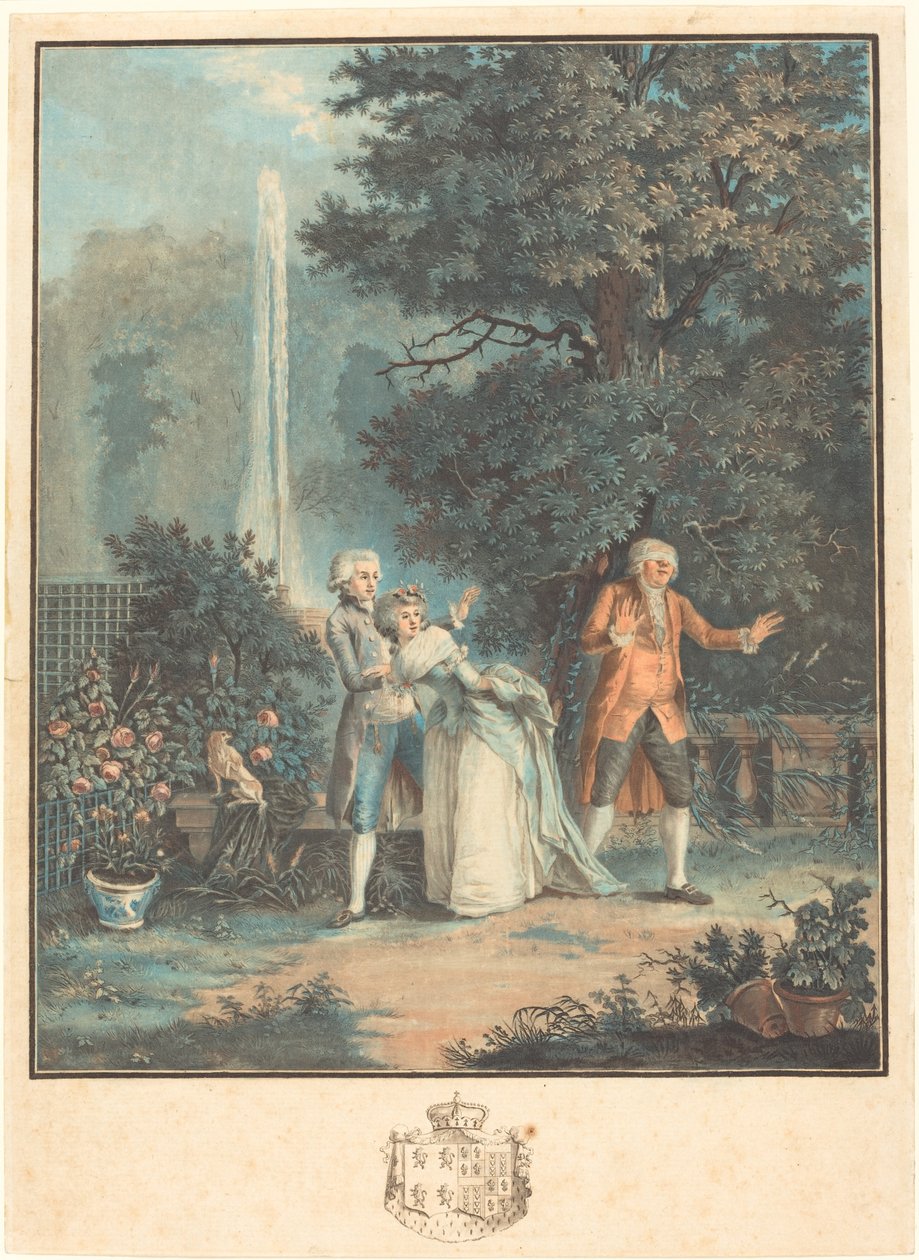 Colin-maillard od Louis Le Coeur after Nicolas Lavreince