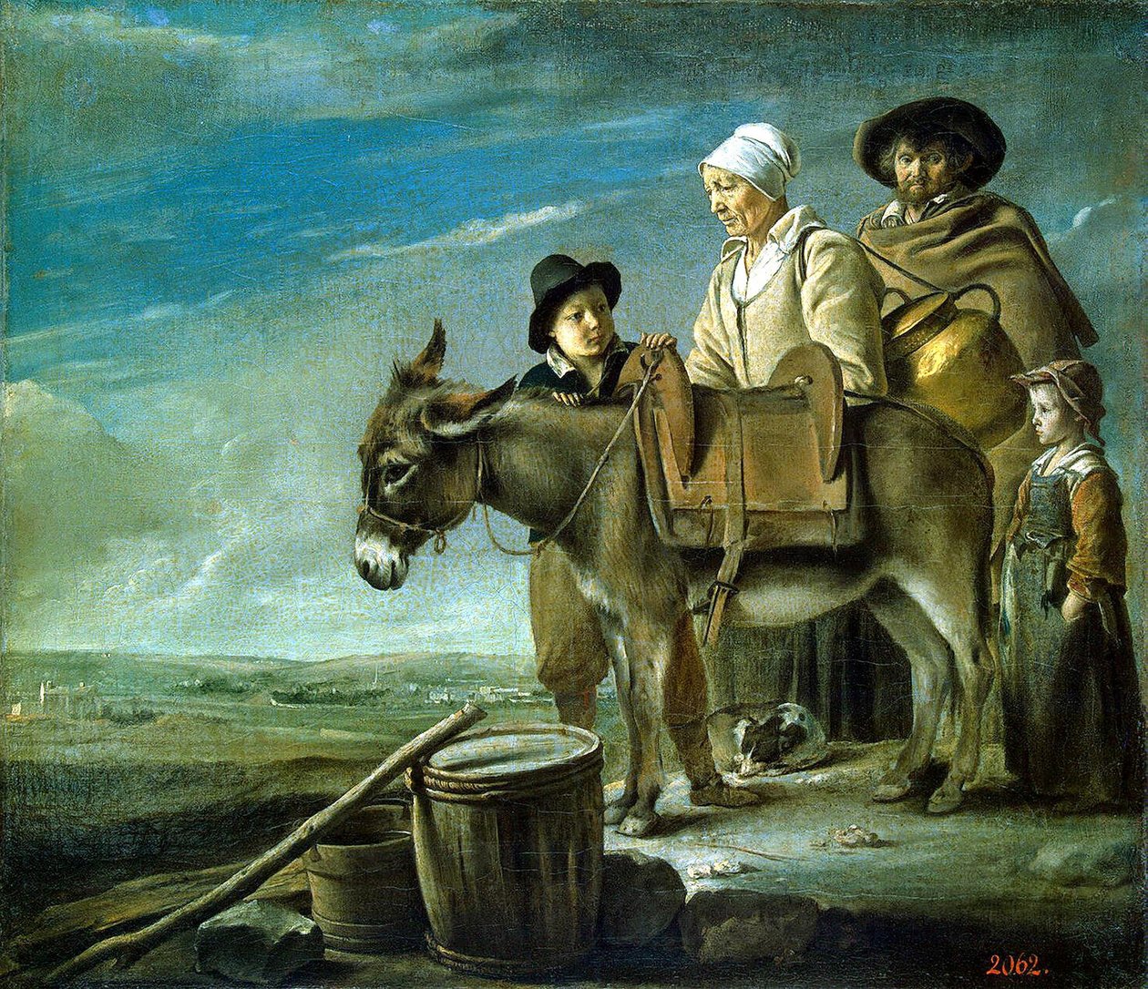 Francouzsky: La Famille de la laitière Rodina dojiček od Louis le Nain
