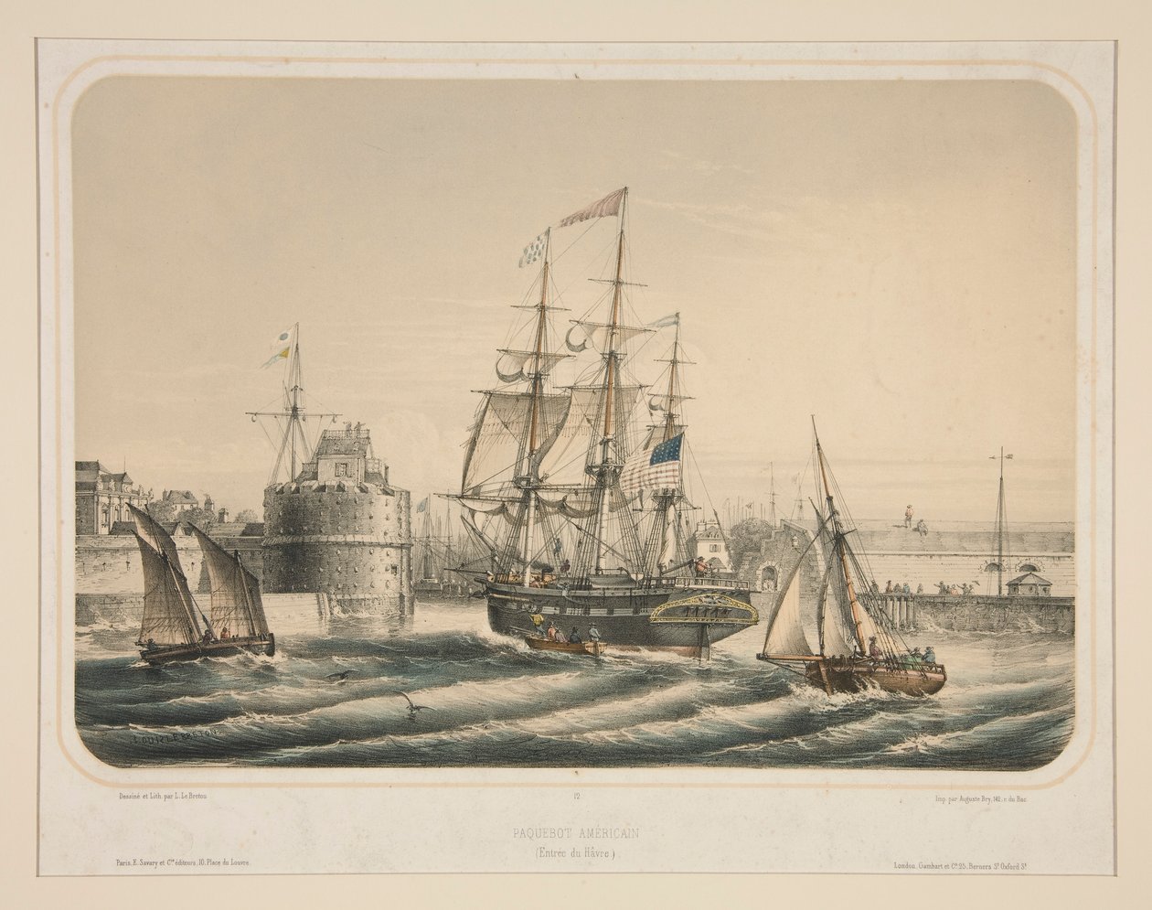 Americký parník (Entre du Havre) od Louis Le Breton