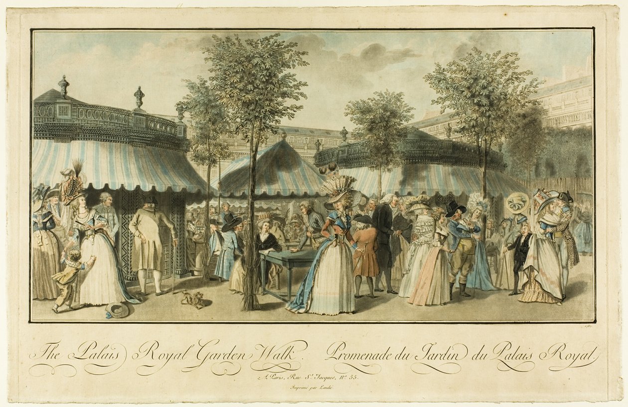 Procházka zahradou Le Palais Royal od Louis Lecoeur