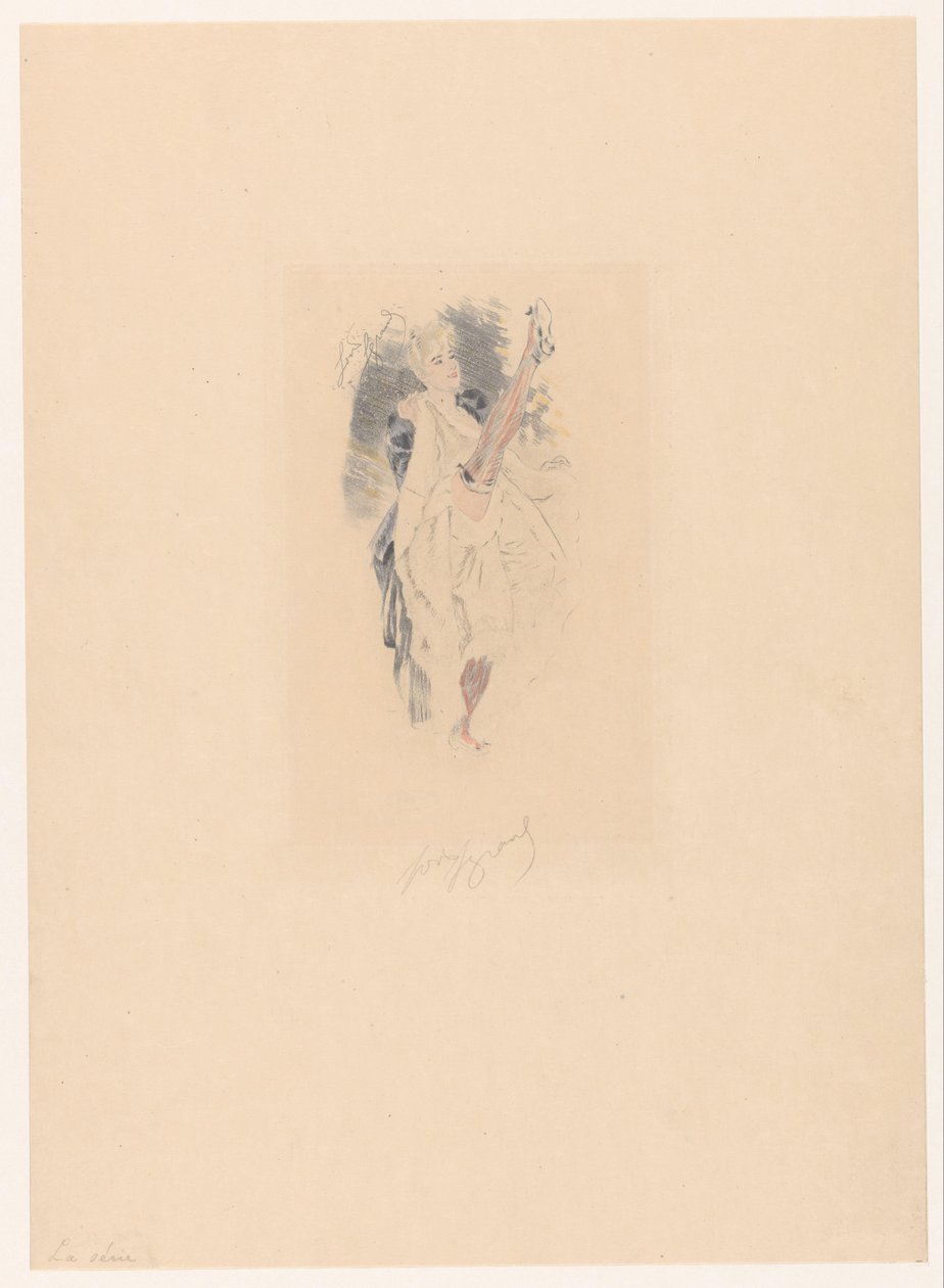 Cancan tanečnice se zdviženou nohou Řada La (název na objektu) od Louis Legrand (signed by artist)