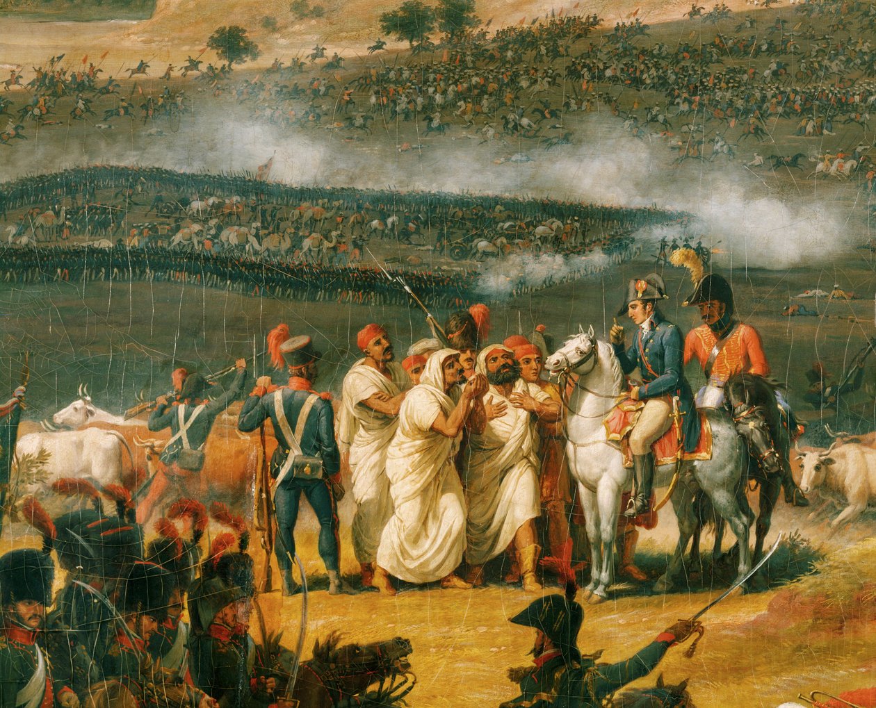 Bitva u pyramid (olej na plátně) od Louis Lejeune