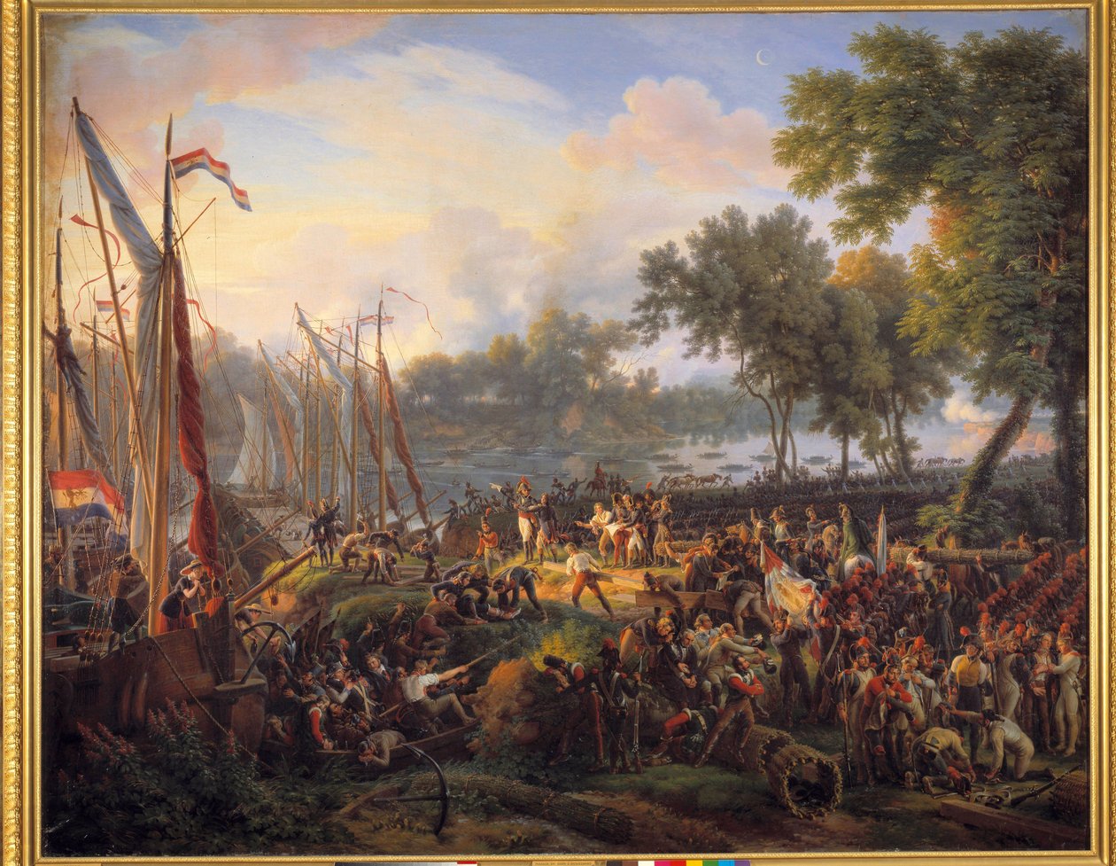 První průchod Rýnem francouzskou armádou pod velením Jourdan a Kleber v Düsseldorfu ve vévodce z Bergu, 6. od Louis Lejeune