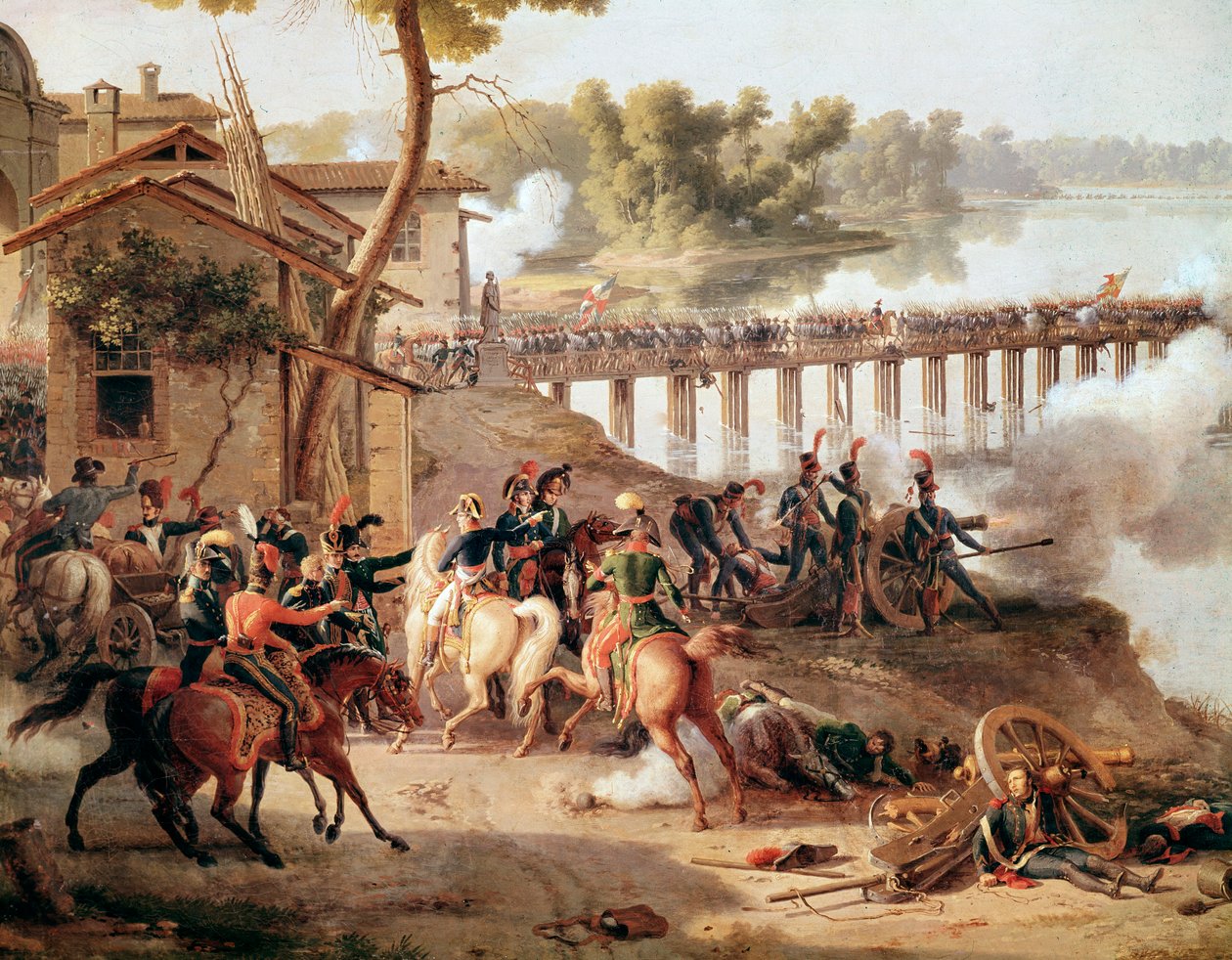 Napoleon Bonaparte vydává rozkazy během bitvy u Lodi od Louis Lejeune