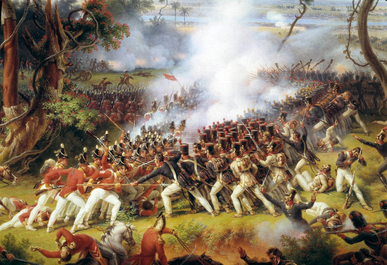 Napoleonské tažení Španělska a Portugalska (1808-1813): „“ Bitva u Chiclany, poblíž Cádizu, 5. května od Louis Lejeune