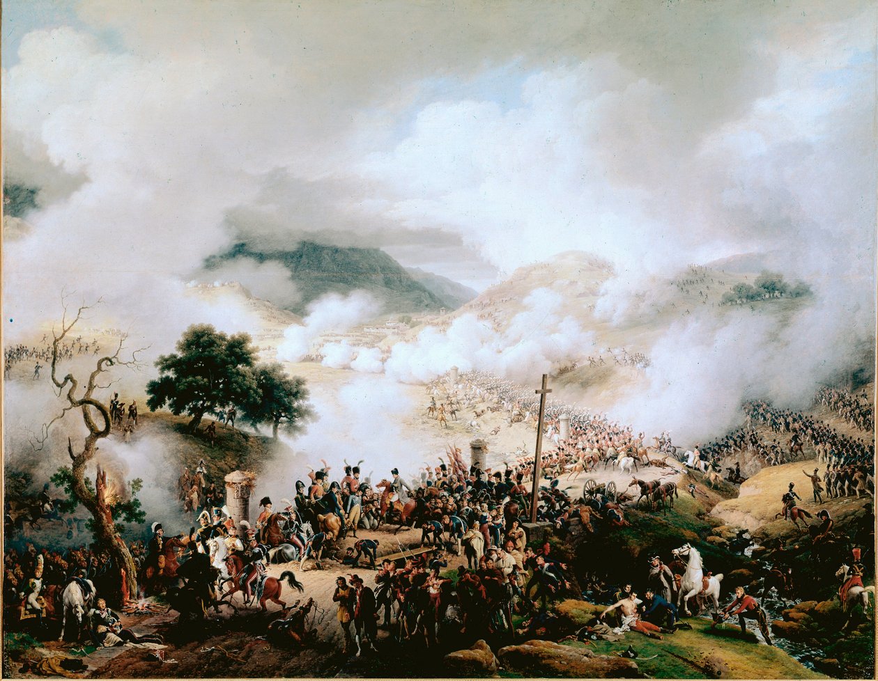 Napoleonské války (válka o Španělsko): „“bitva u Somosierry, 30. 11. 1808““ Obraz Louis Francois Lejeune (1778-1848) 1810 Versailles, zámecké muzeum od Louis Lejeune