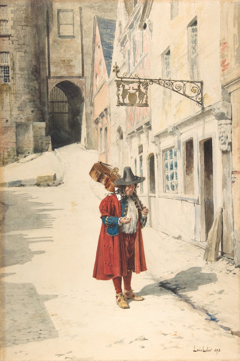 Toulavý minstrel, Starý Norimberk, 1843-84. od Louis Leloir