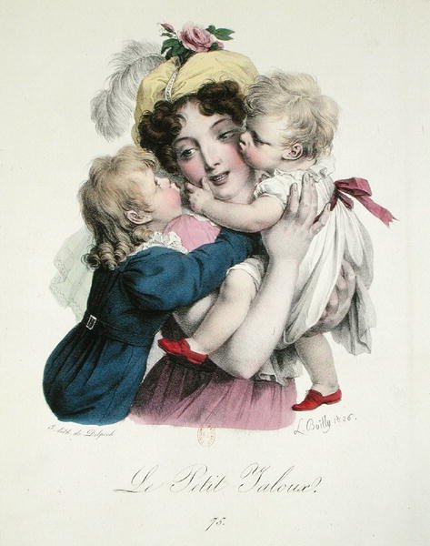 Žárlivost, vyryl Francois Seraphin Delpech (1778-1825) 1826 (barevně lito) od Louis Leopold (after) Boilly