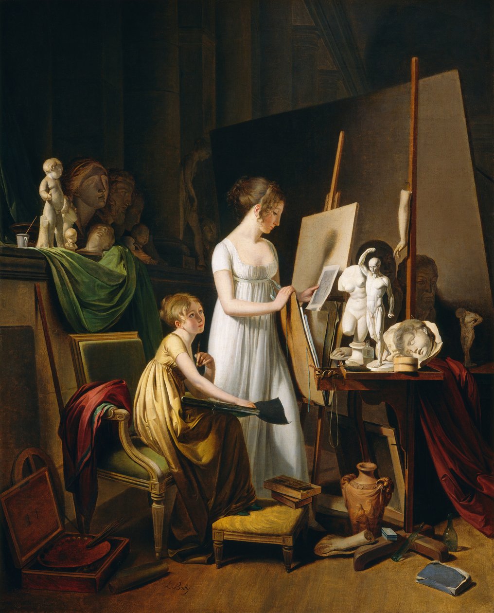 Malířský ateliér, c. 1800 (olej na plátně) od Louis Leopold Boilly