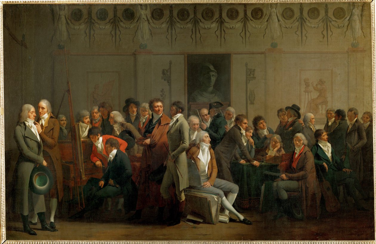 Shromáždění umělců v ateliéru Isabey ... od Louis Leopold Boilly