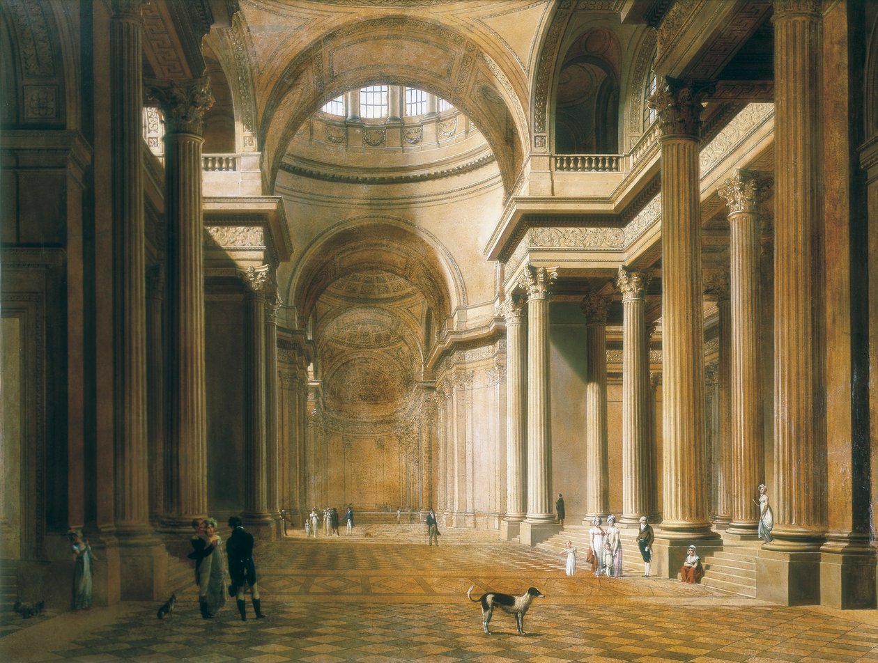 Interiér Pantheonu v Paříži. Obraz Louis Leopold BOILLY od Louis Leopold Boilly