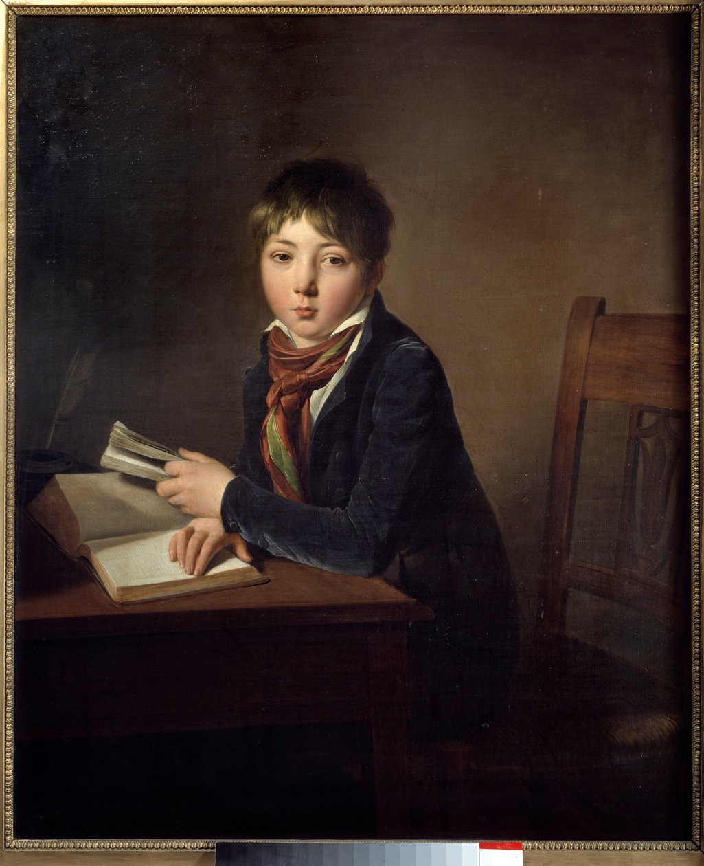 Jules Boilly (1796-1874) dítě knihu v ruce Obraz Louis Leopold Boilly (1761-1845) 1808 Ne. 0,98x0,8 m Lille, Musee des Beaux Arts. od Louis Leopold Boilly