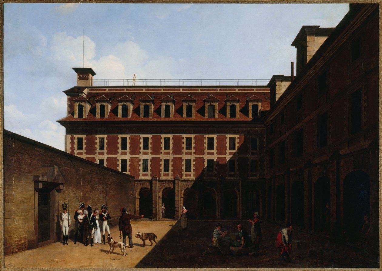 Věznice Madelonnettes, rue des Fontaines, asi 1810 (olej) od Louis Leopold Boilly