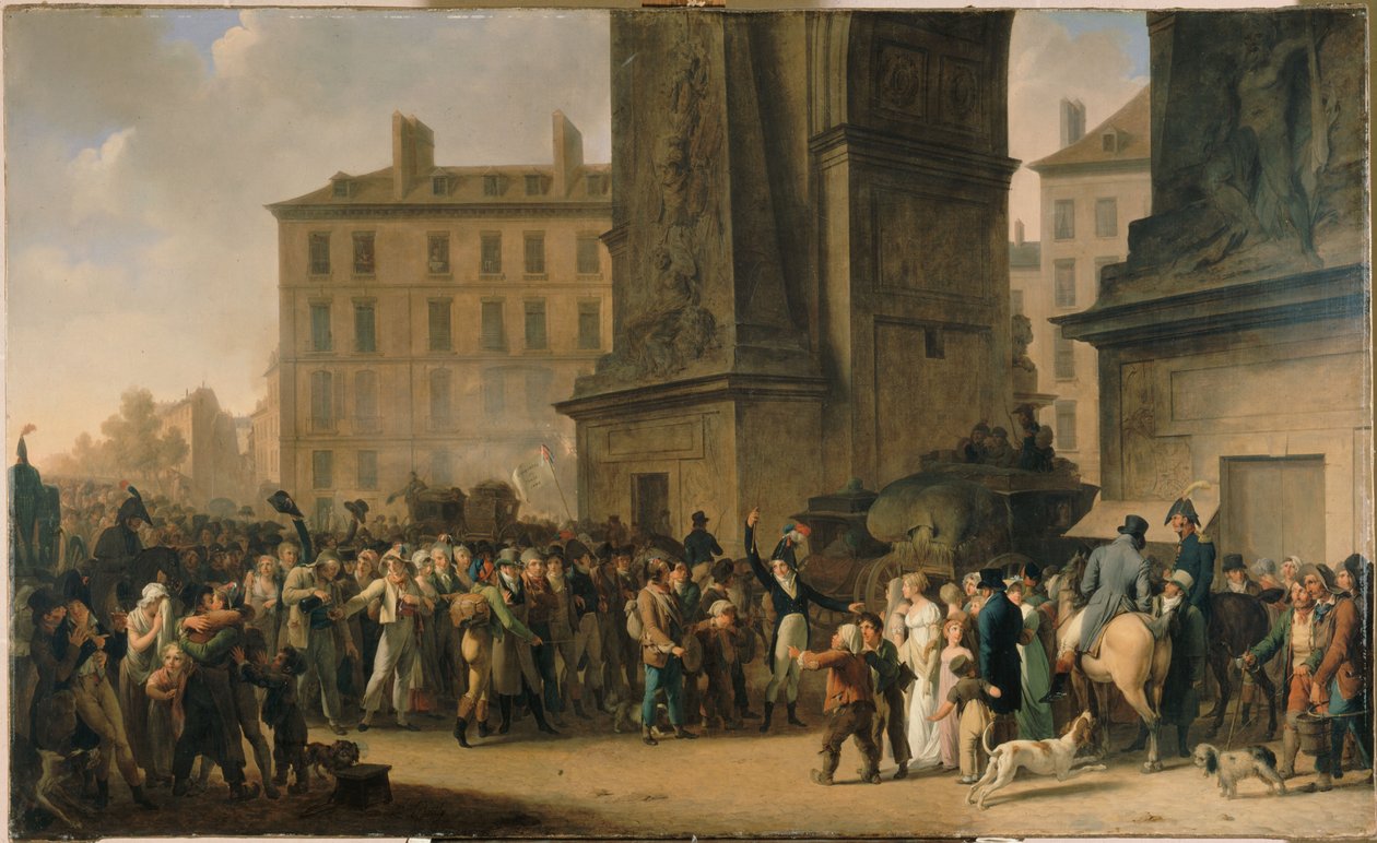 Branci z roku 1807 defilující před branou Saint-Denis od Louis Leopold Boilly