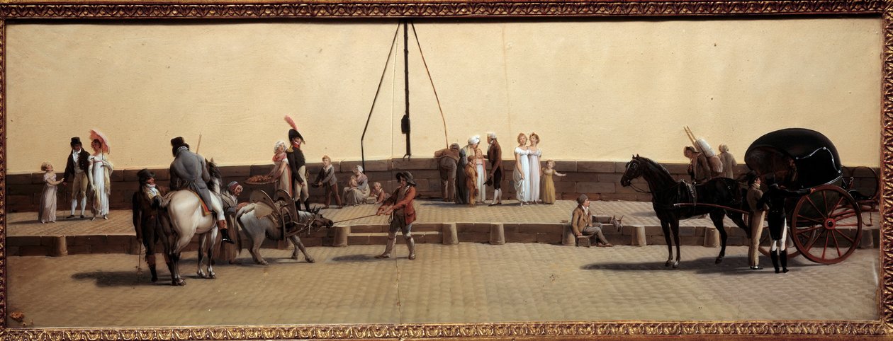 Passage du Pont Royal v Paříži Obraz Louis Leopold Boilly (1761-1845) 1800 Ne. 0,25x0,69 m Paříž, Carnavalet Museum. od Louis Leopold Boilly