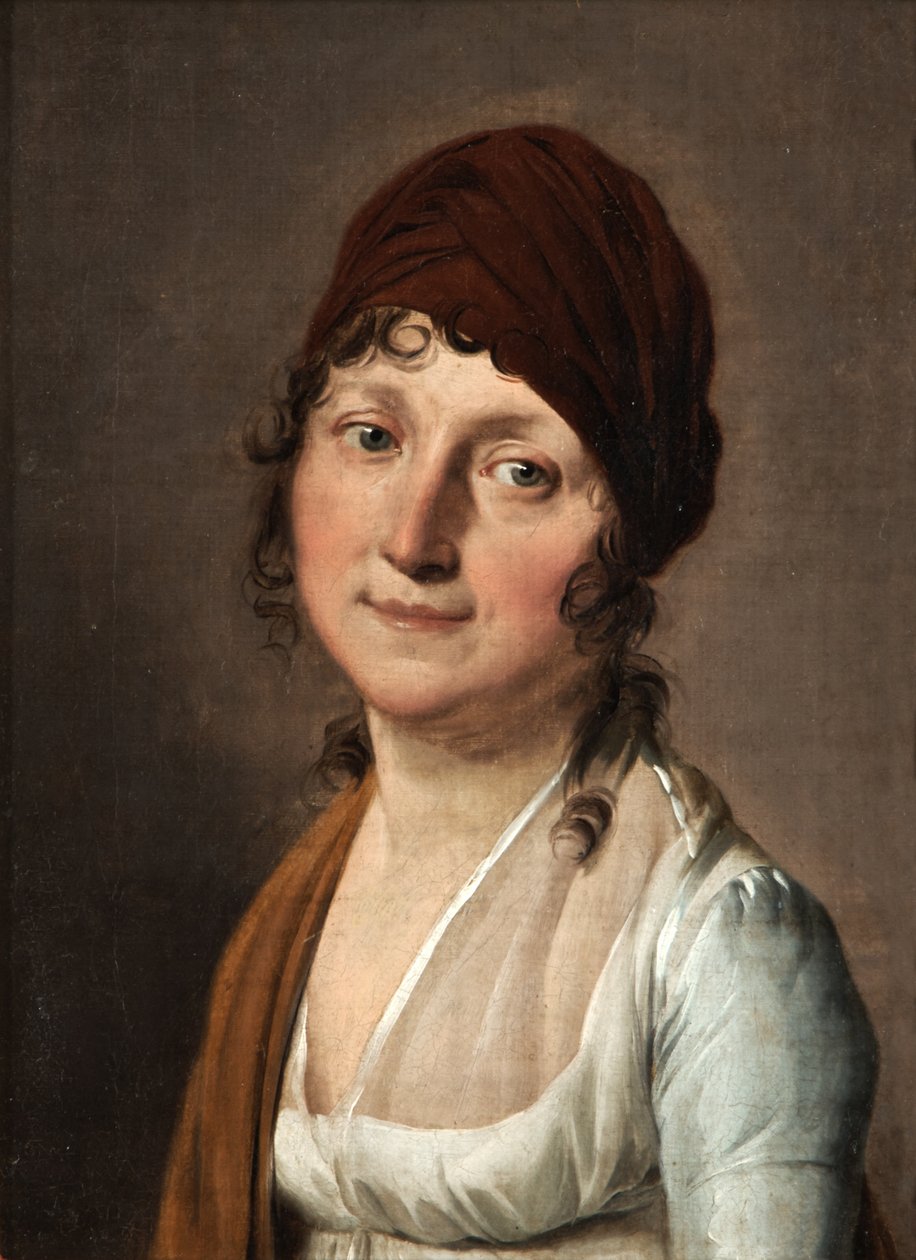 Portrét ženy s červenou páskou do vlasů od Louis Leopold Boilly